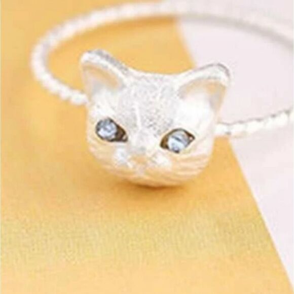 DAINTY Silver cat ring - Picture 2 of 3